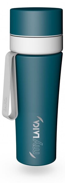 MyLAICA matt zöld színű rozsdamentes acél vízszűrős kulacs szilikon pánttal 0,55 liter (BR70A06)