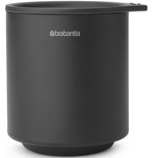 BRABANTIA MindSet kozmetikai rendszerező vattakorong tároló szilikon fedéllel csúszásmentes talppal acél határtalan szürke ásványi textúra - 303289