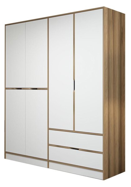 Ruhásszekrény Erich 3 (dió + fehér)