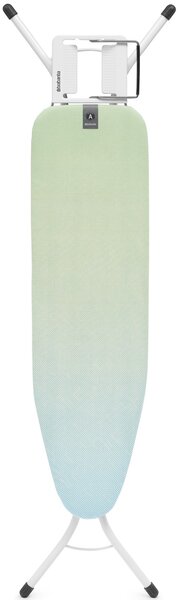 Brabantia Steam Iron Rest vasalódeszka 1100x300mm - A méret, kinyitható vasalótámasz, D=22mm fehér váz, megnyugtató tenger huzat - 242861