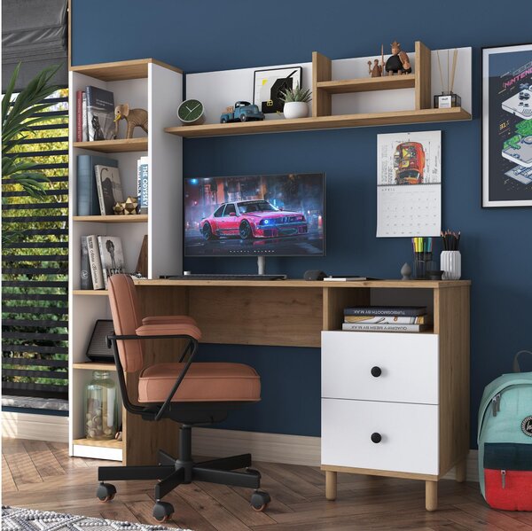 PC asztal Haiti 115 (dió + fehér)