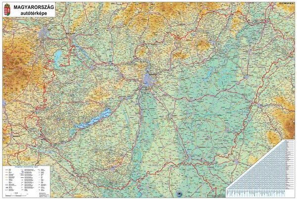 Stiefel DUO387827K kétoldalas könyökalátét "Magyarország Közigazg./ Mo. autótérkép" (VTK02)