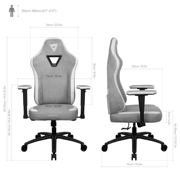 ThunderX3 EAZE Loft Gamer szék szürke