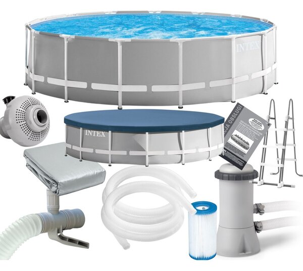 INTEX 203200195 Fémvázas medence szett Prism 457x122 cm