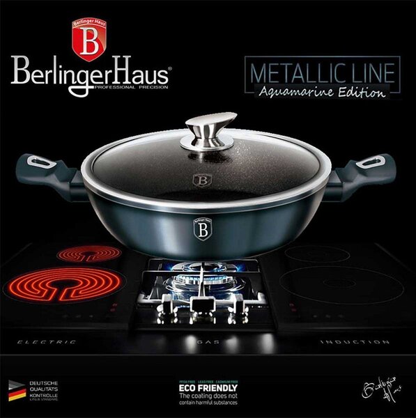 BerlingerHaus BH/1877 Metallic Line Aquamarine Edition Lábas - Kovácsolt Alumínium, Metál Kék