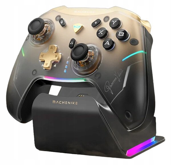 Pad Kontroler do gier Machenike G5Pro Premium Edition bezprzewodowy ze stacją ładującą - czarno-złoty