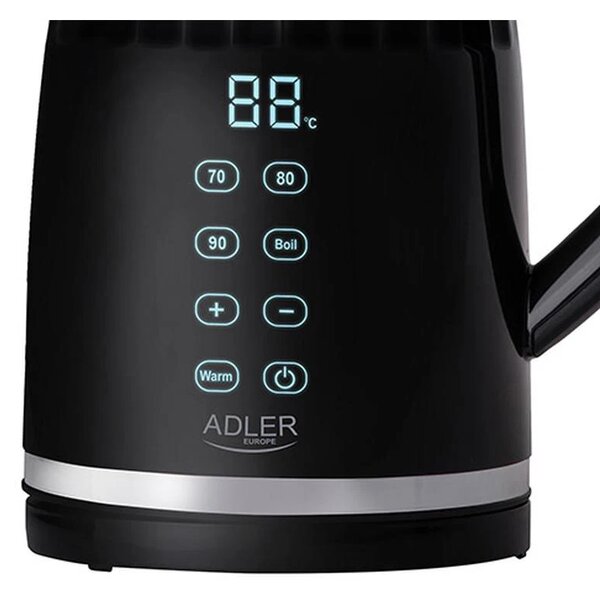 Adler AD 1350 Elektromos Vízforraló 1,7L LED Kijelzővel Fekete