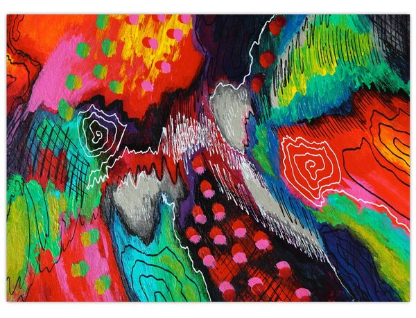 Absztrakt kép - színek (70x50 cm)