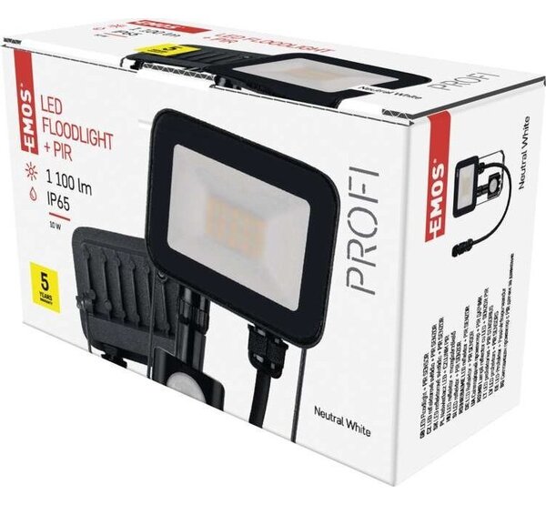 PROFI LED REFLEKTOR 10W 1100LM MOZGÁSÉRZÉKELŐ IP65 NW