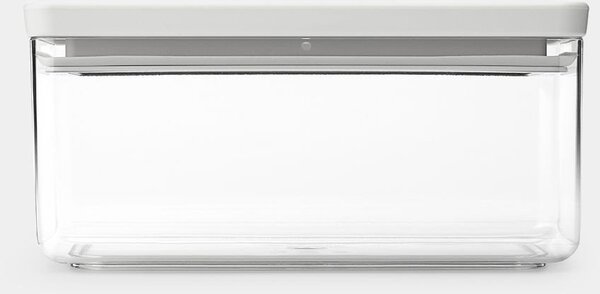 Brabantia tárolóedény 1,5L, egymásra rakható, légmentes záródás, lapos, szögletes, világosszürke, átlátszó műanyag tartály - 230608