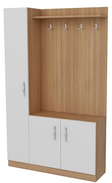 Előszoba fal Neturella (fehér + teak)