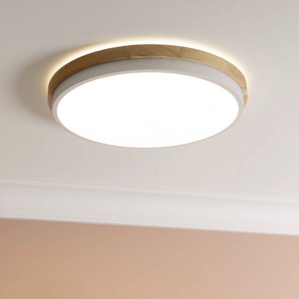 Brilliant Baarlo LED-es mennyezeti lámpa LED Fixen beépített LED-es 24 W Fehér (matt), Fa (G80845/75)