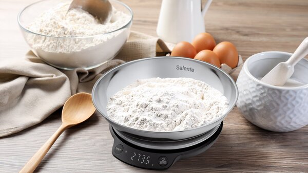 SALENTE Rimare konyhai mérleg digitális 5kg rozsdamentes acél tál Fekete