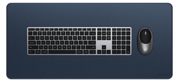 SATECHI Premium Desk Mat - vegán bőr asztali alátét kék