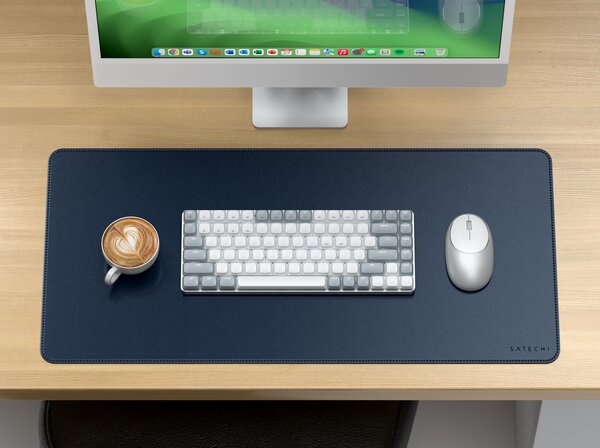 SATECHI Premium Desk Mat - vegán bőr asztali alátét kék