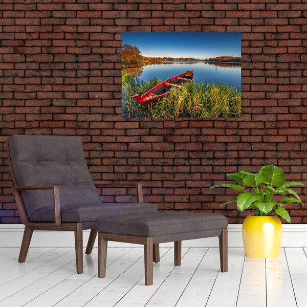 Egy piros pont képe (üvegen) (70x50 cm)