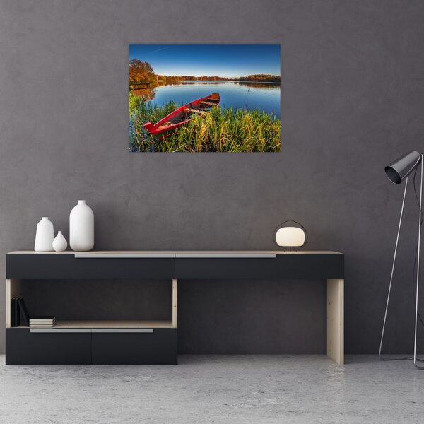 Egy piros pont képe (üvegen) (70x50 cm)