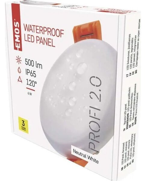 EMOS LED panel VIXXO beépíthető 6W 500lm IP65 term. fehér