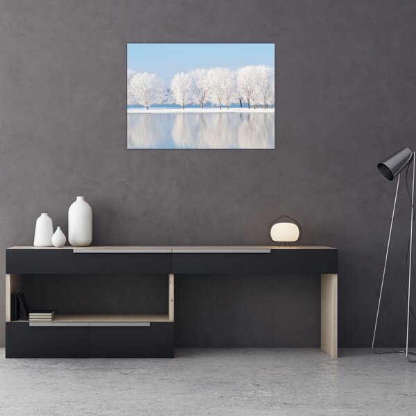 Egy kép egy téli tájról (üvegen) (70x50 cm)