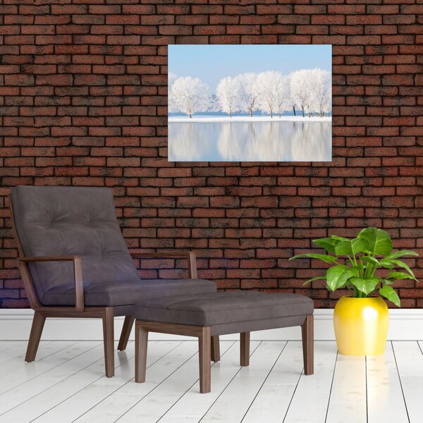 Egy kép egy téli tájról (üvegen) (70x50 cm)