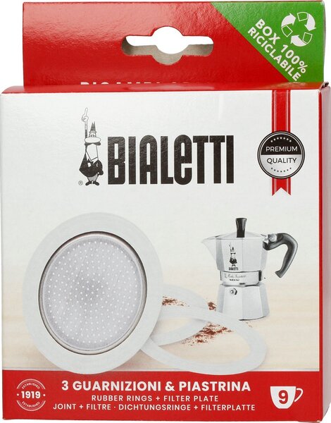 Bialetti Tömítés 3 db + szűrő 9 csészes kávéfőzőhöz