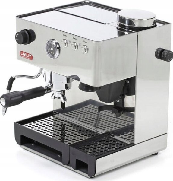 Lelit Anita PL 42 EM Manuális eszpressó kávéfőző, Manométer, Örlő, 15bar, Rozsdamentes acél ház, 1000W, Fekete/Ezüst