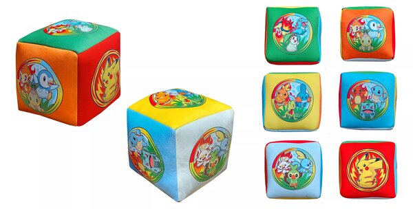 Halantex Pokémon Karakterek kocka Díszpárna 25 x 25 x 25 cm