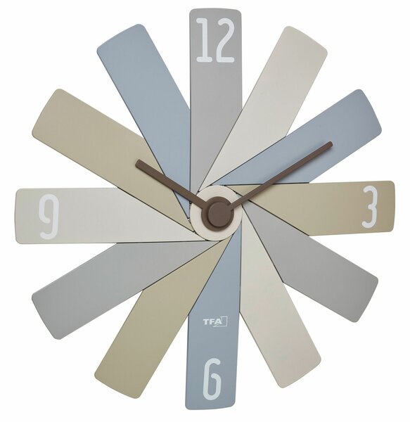 TFA 60.3020.30 Clock in the box Design Fali Óra 40cm - Barna/Szürke