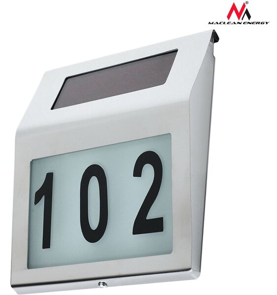 Maclean MCE172 LED Napelemes Lámpa, Házszámmal