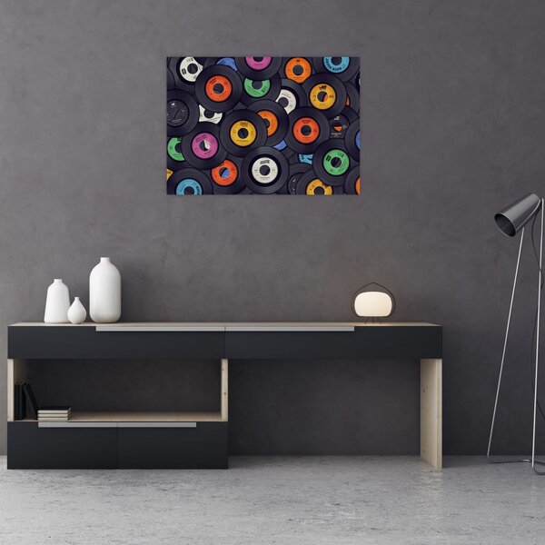 Kép - Zenei gramofonlemezek (70x50 cm)