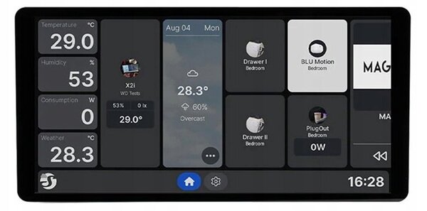 SHELLY Wall Display X2i Fali vezérlőpanel és villanykapcsoló Wi-Fi/Bluetooth fekete