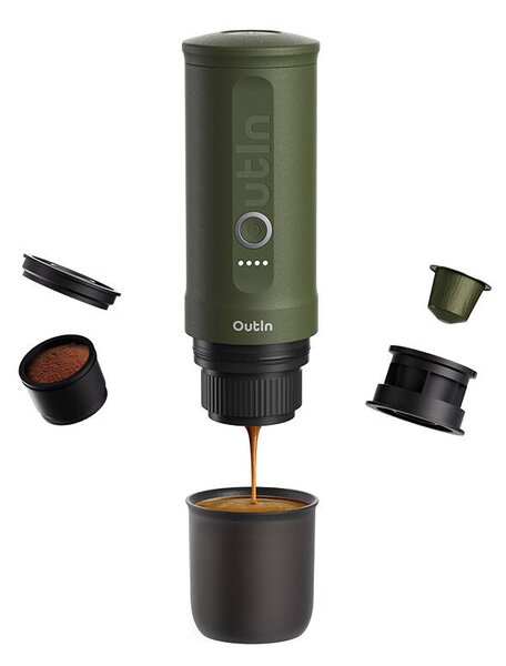 Outin Nano akkumulátoros hordozható kávéfőző - Forest Green (Zöld)