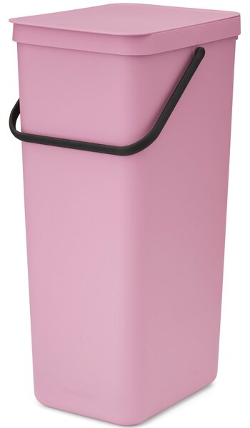 Brabantia Sort & Go konyhai szemetes felnyitható fedéllel, fogantyúval szelektív és komposzt gyűjtéséhez, 40L - L méret, rózsaszín-lila - 255526