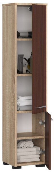 FIN 2D fürdőszobai szekrény – sonoma tölgy / wenge színben