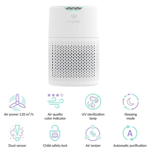 TrueLife P3 WiFi légtisztító UV lámpával és ionizátorral (TLAIRPP3)