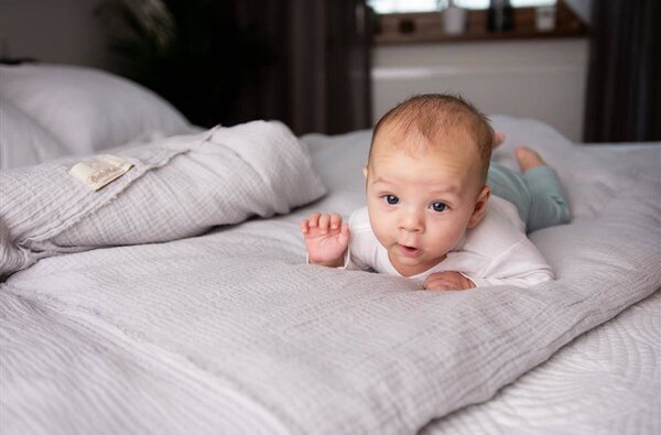 BABYMATEX ágynemű Muslin világosszürke, háromrészes szett