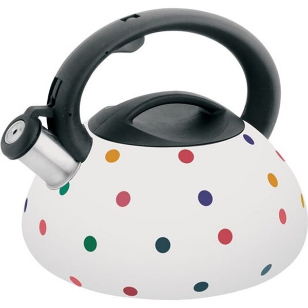 Klausberg KB-7074 Színváltó Teáskanna, Sípszóval, Fehér-Fekete Pöttyös, 3.0L