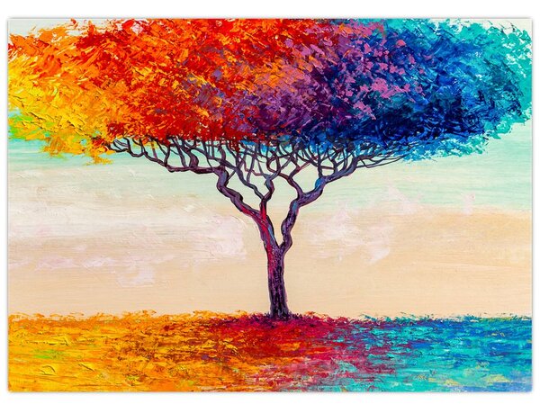 Egy festett fa képe (70x50 cm)