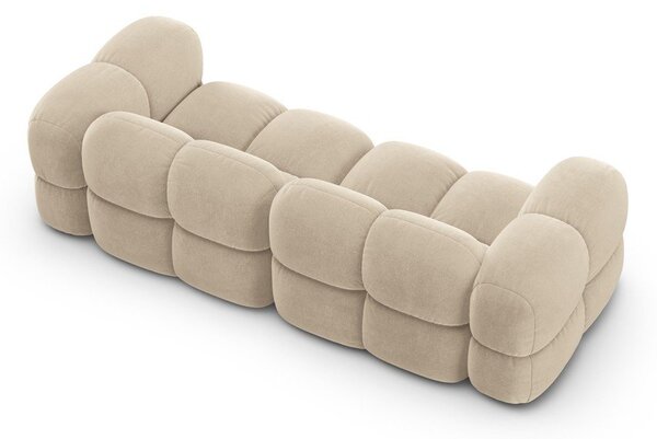 Bézs bársony kanapé 250 cm Loretto – Cosmopolitan Design