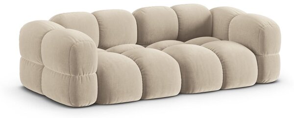 Bézs bársony kanapé 250 cm Loretto – Cosmopolitan Design