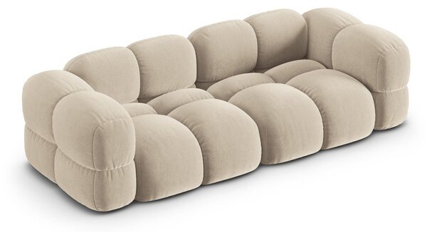 Bézs bársony kanapé 250 cm Loretto – Cosmopolitan Design