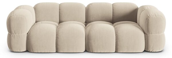 Bézs bársony kanapé 250 cm Loretto – Cosmopolitan Design