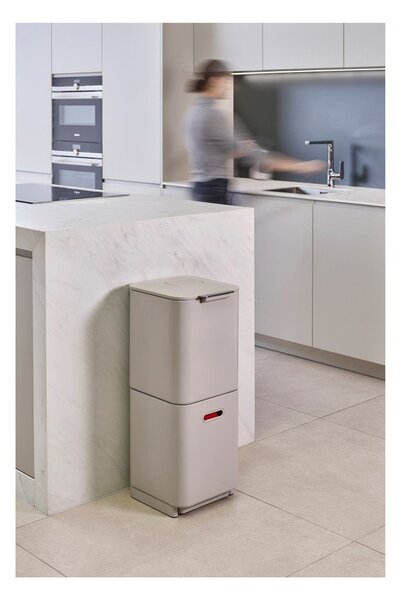 Totem Compact háromrekeszes krémfehér szelektív szemetes, 40 l - Joseph Joseph