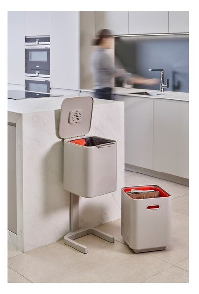 Totem Compact háromrekeszes krémfehér szelektív szemetes, 40 l - Joseph Joseph
