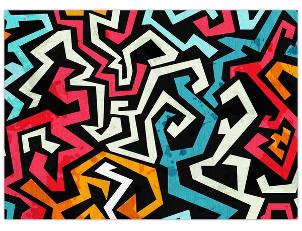 Grafikus absztrakciós kép (70x50 cm)