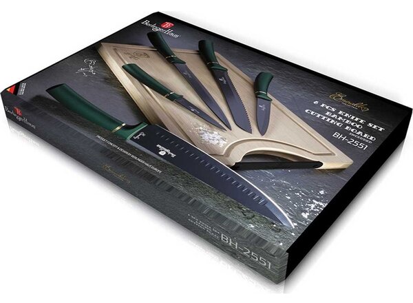 BerlingerHaus BH/2551A Emerald Collection Késkészlet - Rozsdamentes Acél, Smaragdzöld