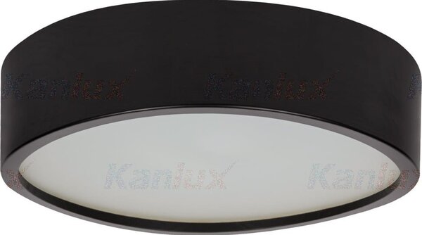 LED lámpatest , mennyezeti , 2 x E27 , kerek , fekete , JASMIN