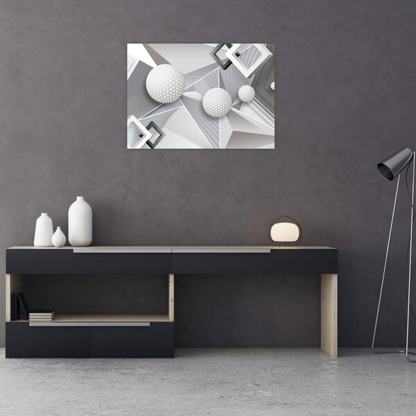 Geometriai absztrakt kép (üvegen) (70x50 cm)