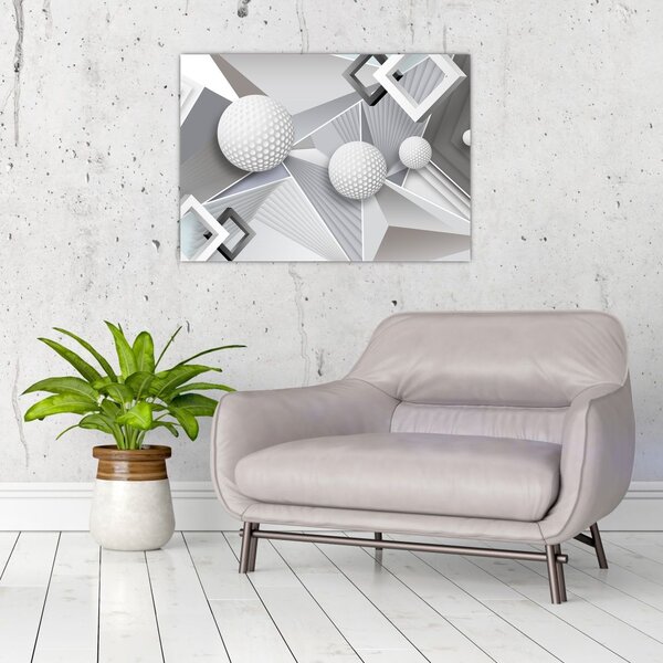 Geometriai absztrakt kép (üvegen) (70x50 cm)