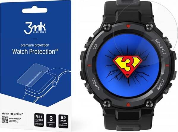 3mk Óra kijelző védőfólia FlexibleGlass hibrid üvegfólia 7H Xiaomi Amazfit T-Rex Pro
